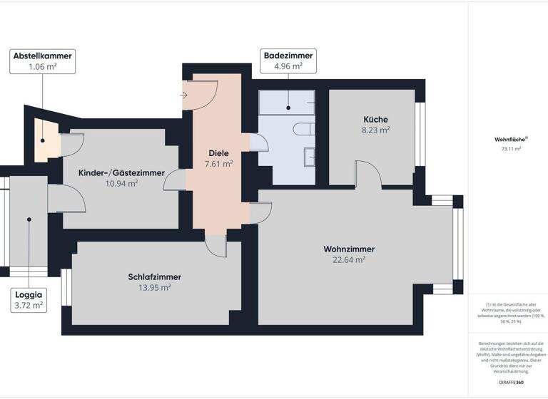 Wohnung zur Miete 360 € 3 Zimmer 73,1 m² 3. Geschoss Jakobstraße 51 Sonnenberg Chemnitz 09130