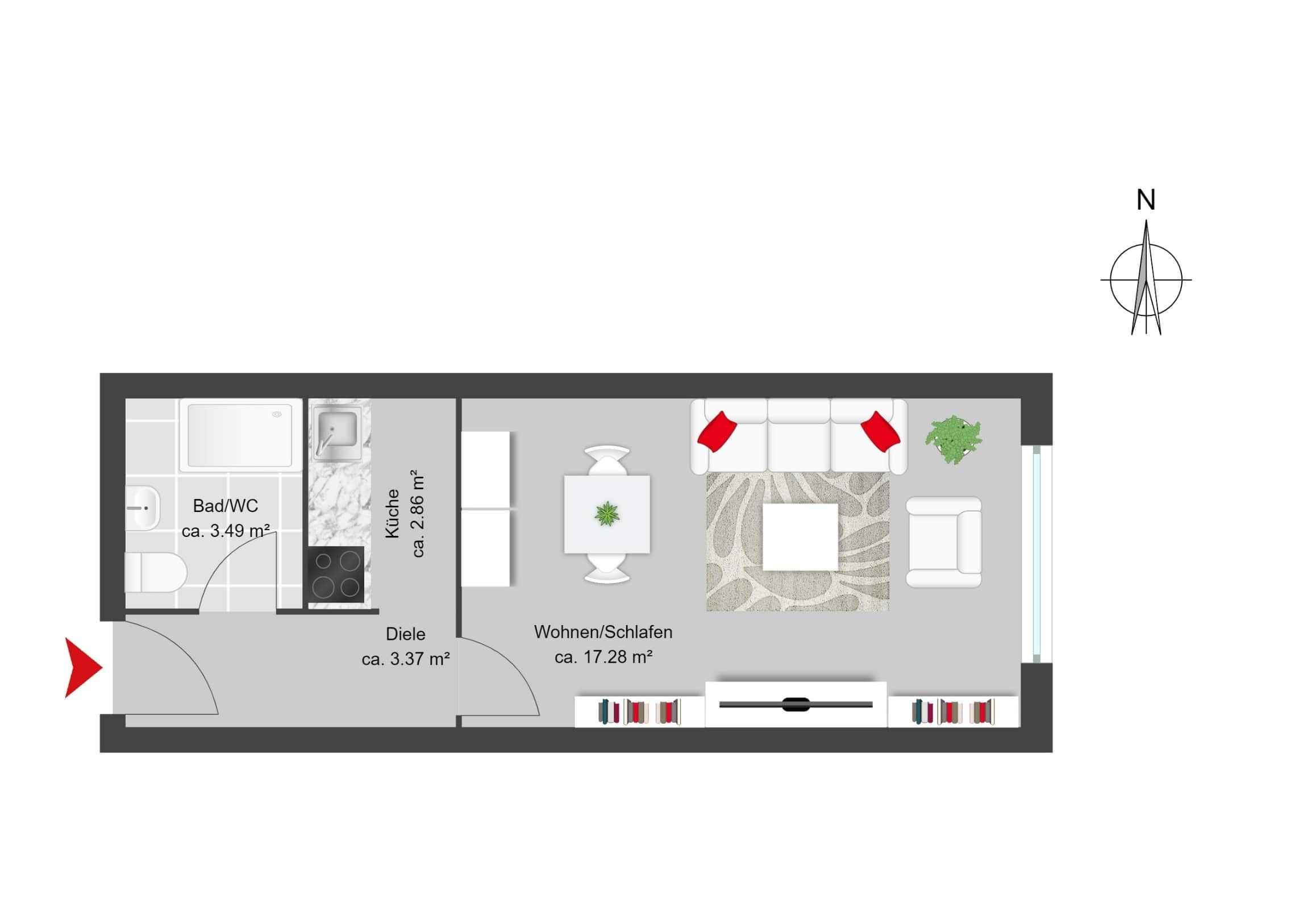 Wohnung zum Kauf 230.000 € 1 Zimmer 27 m²<br/>Wohnfläche Neuschwabing München 80797