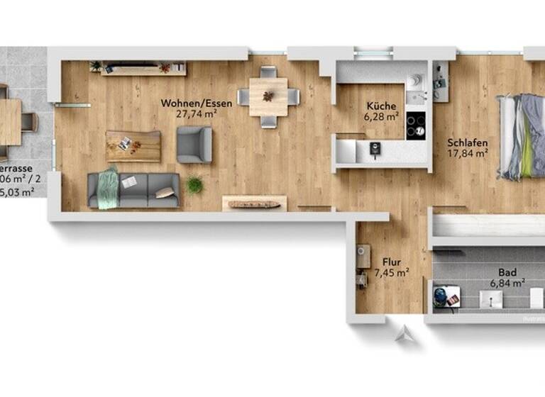 Wohnung zum Kauf 315.000 € 2 Zimmer 70,1 m² 1. Geschoss Peter u. Paul Landshut 84028