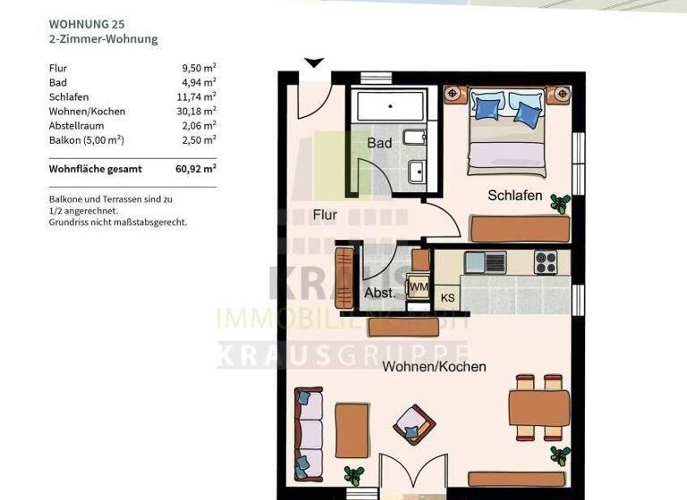 Wohnung zum Kauf - Neubau provisionsfrei 559.000 € 2 Zimmer 60,9 m² 1. Geschoss Ziegelhausen Heidelberg 69118
