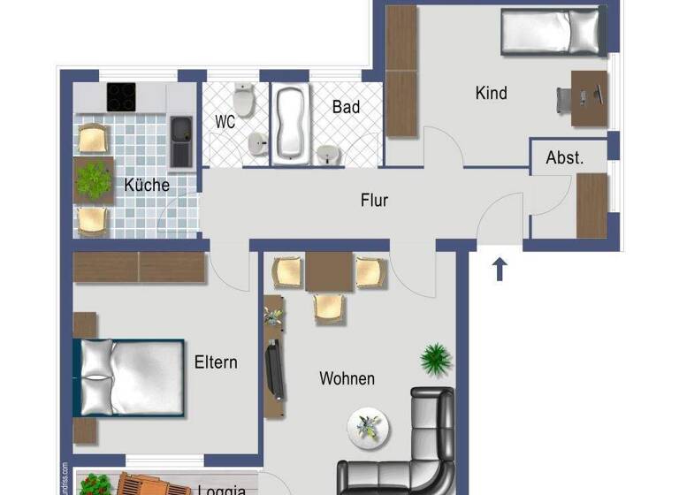 Wohnung zum Kauf provisionsfrei 290.000 € 3 Zimmer 68,6 m² Niederursel Frankfurt am Main 60439