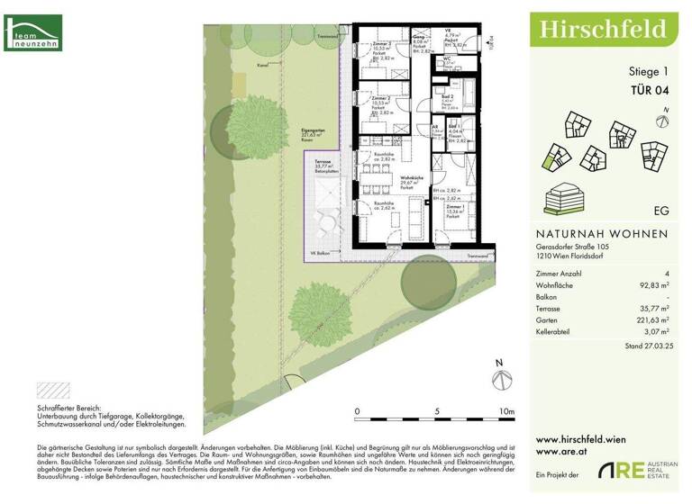 Wohnung zum Kauf - Erstbezug provisionsfrei 620.000 € 4 Zimmer 92,8 m² EG Gerasdorfer Straße 105 Wien 1210
