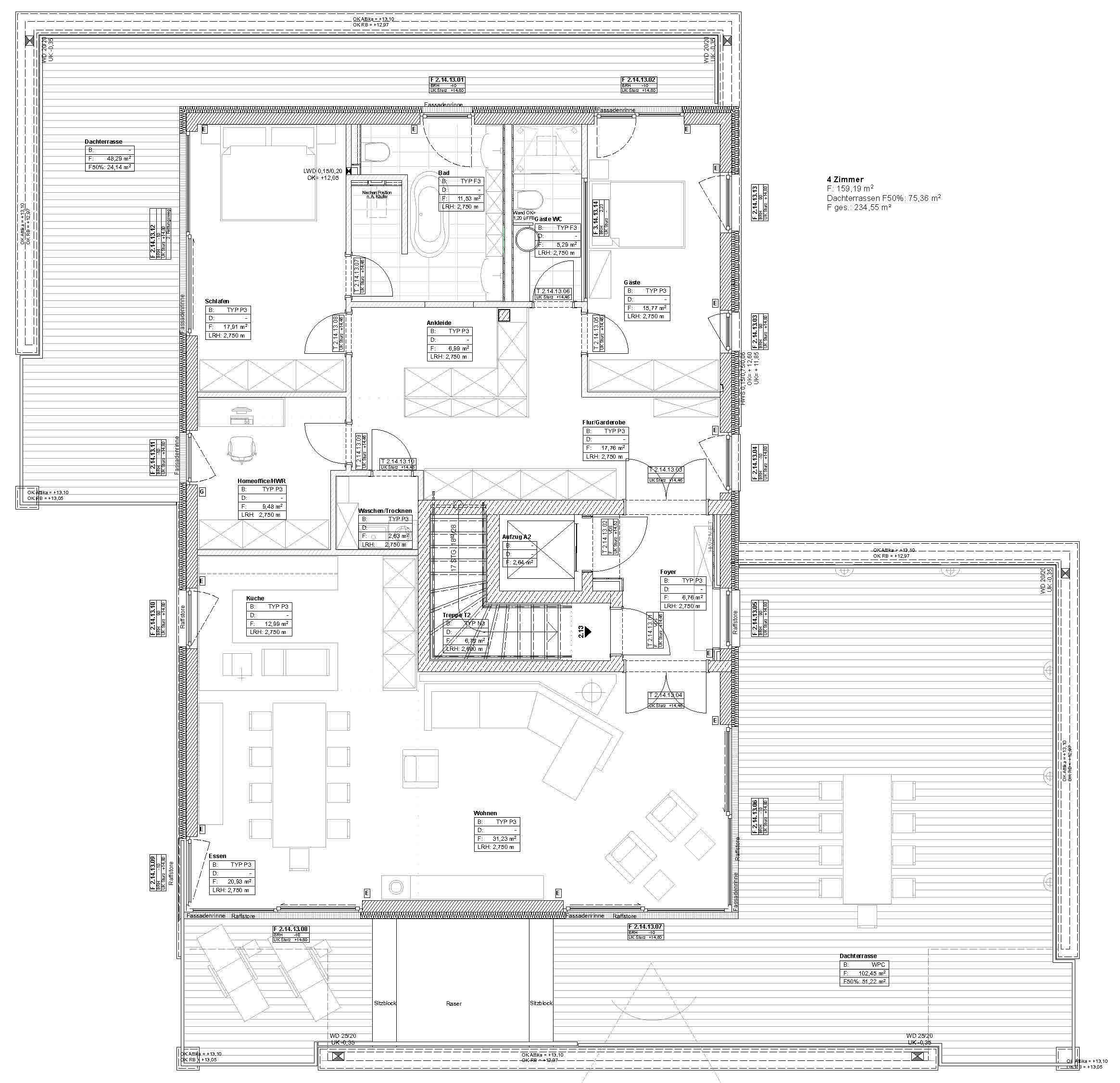 Penthouse zur Miete 3.620 € 4 Zimmer 235 m²<br/>Wohnfläche 01.02.2025<br/>Verfügbarkeit Stadtamhof Regensburg 93059