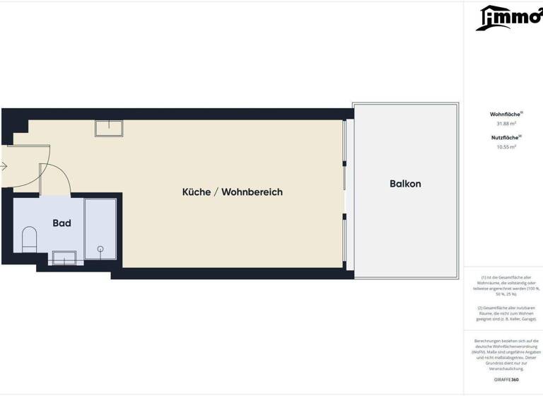 Studio zur Miete 1.300 € 1 Zimmer 3. Geschoss Krumpendorf 9201