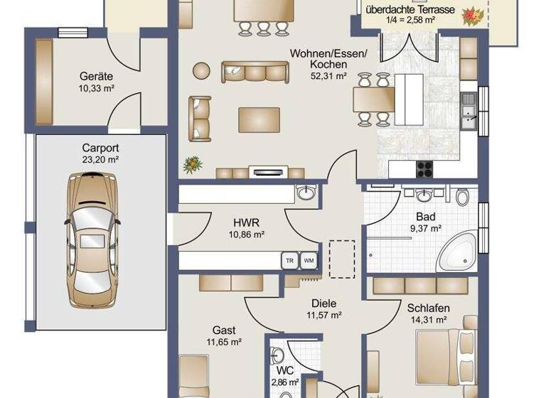 Bungalow zum Kauf provisionsfrei 350.000 € 3 Zimmer 115,5 m² 682 m² Grundstück Sustrum 49762