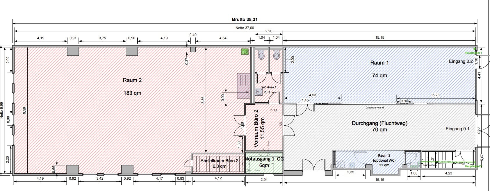 Bürofläche zur Miete 14,50 € 366 m²<br/>Bürofläche ab 183 m²<br/>Teilbarkeit Ehrenfeld Köln 50825