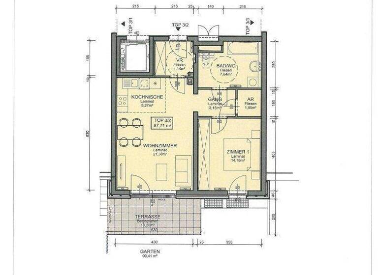 Wohnung zur Miete 806 € 2 Zimmer 57,9 m² EG frei ab 01.07.2026 Bäckerberg, Euratsfeld Euratsfeld 3324
