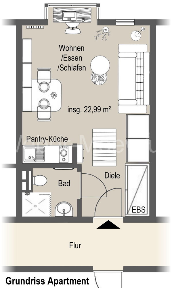 Studio zum Kauf 79.500 € 1 Zimmer 23 m²<br/>Wohnfläche 1.<br/>Geschoss Neu-Tannenbusch Bonn / Tannenbusch 53119