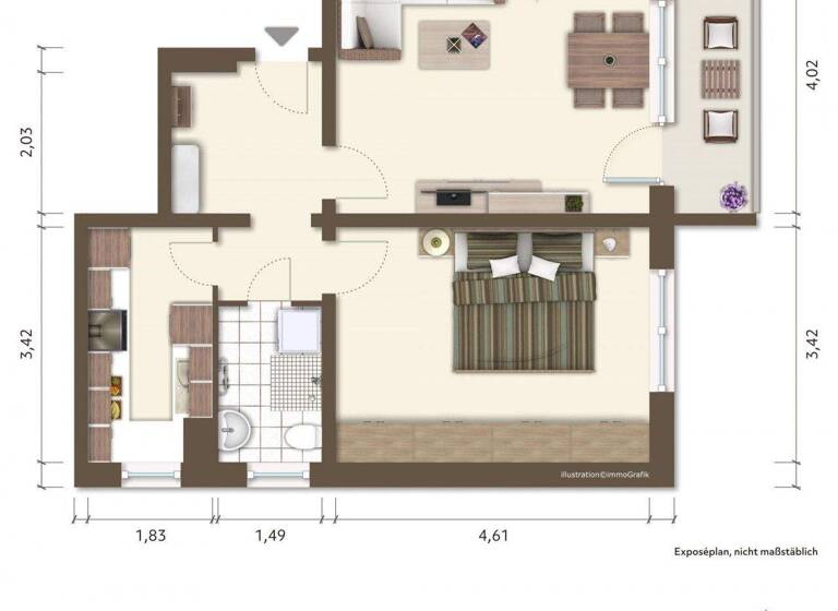 Wohnung zur Miete 489 € 2 Zimmer 50 m² 7. Geschoss Johannes-R.-Becher-Str. 8 Bieblach Gera 07546