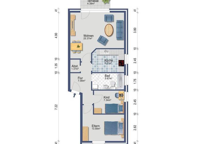 Wohnung zum Kauf 159.000 € 2,5 Zimmer 69,2 m² Friedrichsthal Schwerin 19057