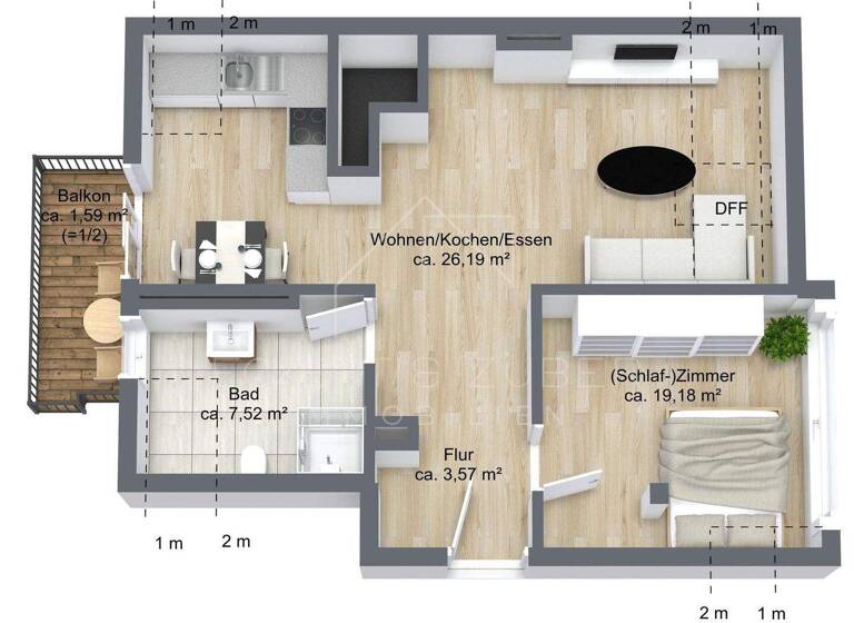Wohnung zum Kauf 2 Zimmer 58,1 m² 5. Geschoss Weigelshof Nürnberg 90489