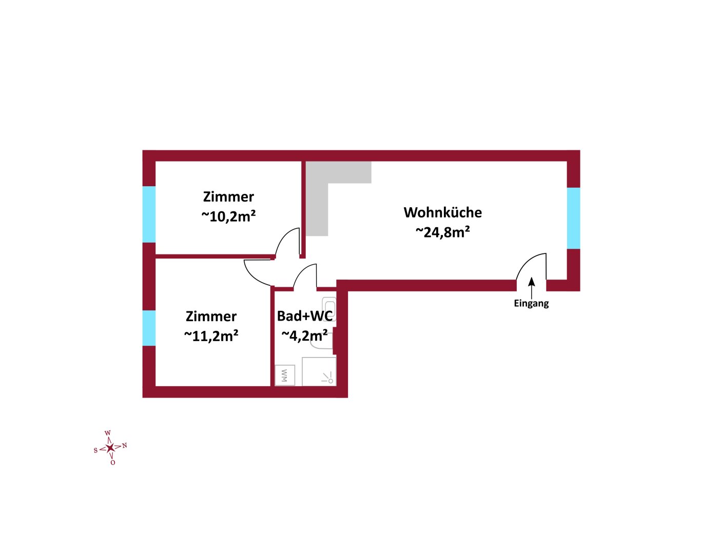 Wohnung zum Kauf 330.000 € 3 Zimmer 50,4 m²<br/>Wohnfläche Wien 1100