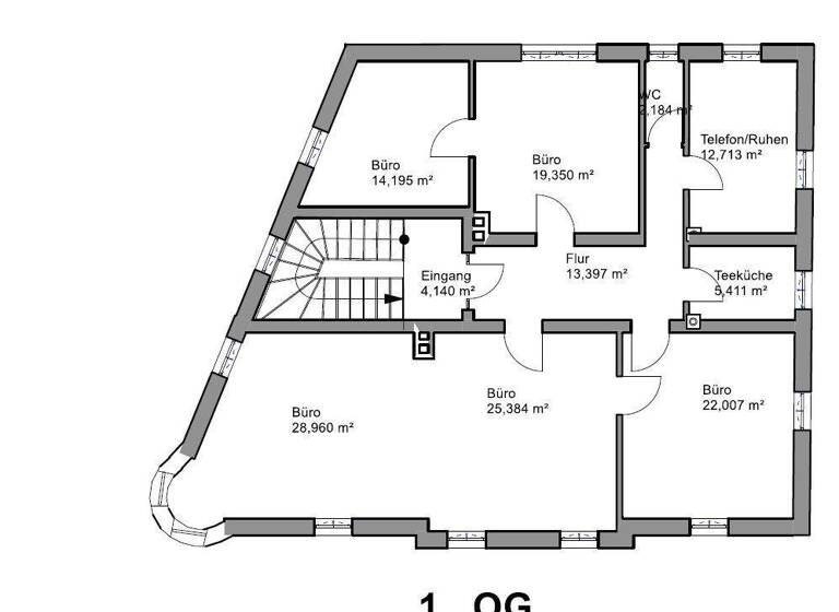 Praxis zur Miete 2.240 € 5 Zimmer 141 m² Bürofläche Westenviertel Regensburg 93049