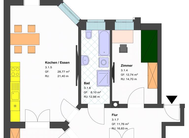 Wohnung zur Miete 1.150 € 4 Zimmer 143,5 m²<br/>Wohnfläche 2.<br/>Geschoss ab sofort<br/>Verfügbarkeit Schillerstraße 7 Innenstadt Görlitz 02826