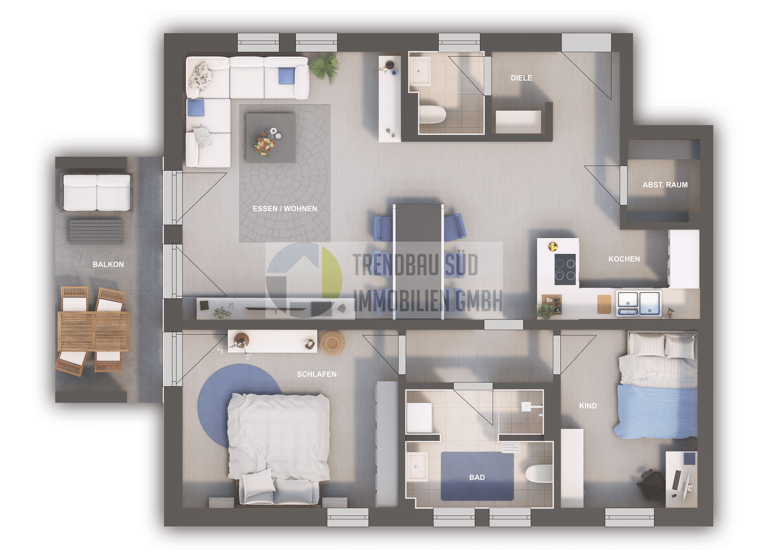 Wohnung zum Kauf - Erstbezug provisionsfrei 421.500 € 3,5 Zimmer 92,7 m² EG Dellmensinger Straße 9 Ersingen Erbach 89155
