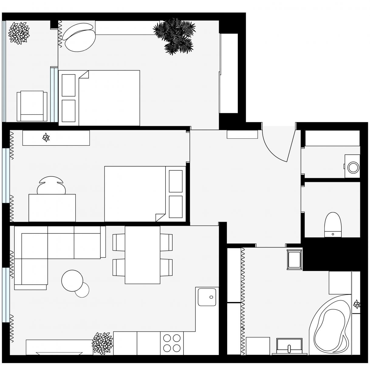 Wohnung zum Kauf 299.600 € 3 Zimmer 67 m²<br/>Wohnfläche 1.<br/>Geschoss Prag 16300