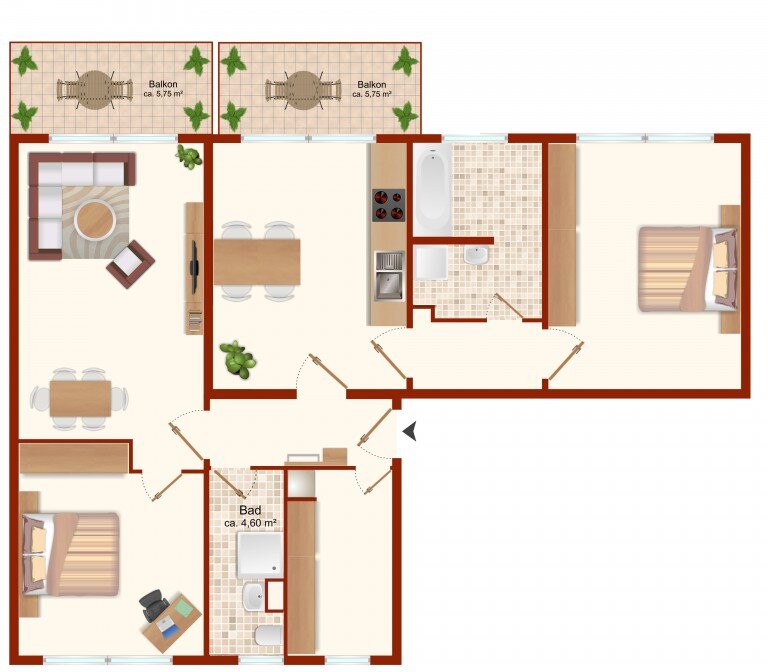 Wohnung zur Miete 595 € 4 Zimmer 91,2 m²<br/>Wohnfläche 3.<br/>Geschoss 01.02.2025<br/>Verfügbarkeit Seumestr. 17 Bad Dürrenberg Bad Dürrenberg 06231