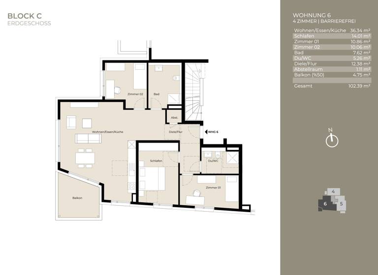 Wohnung zur Miete 1.885 € 4 Zimmer 102,4 m²<br/>Wohnfläche ab sofort<br/>Verfügbarkeit Plieningen Stuttgart 70599