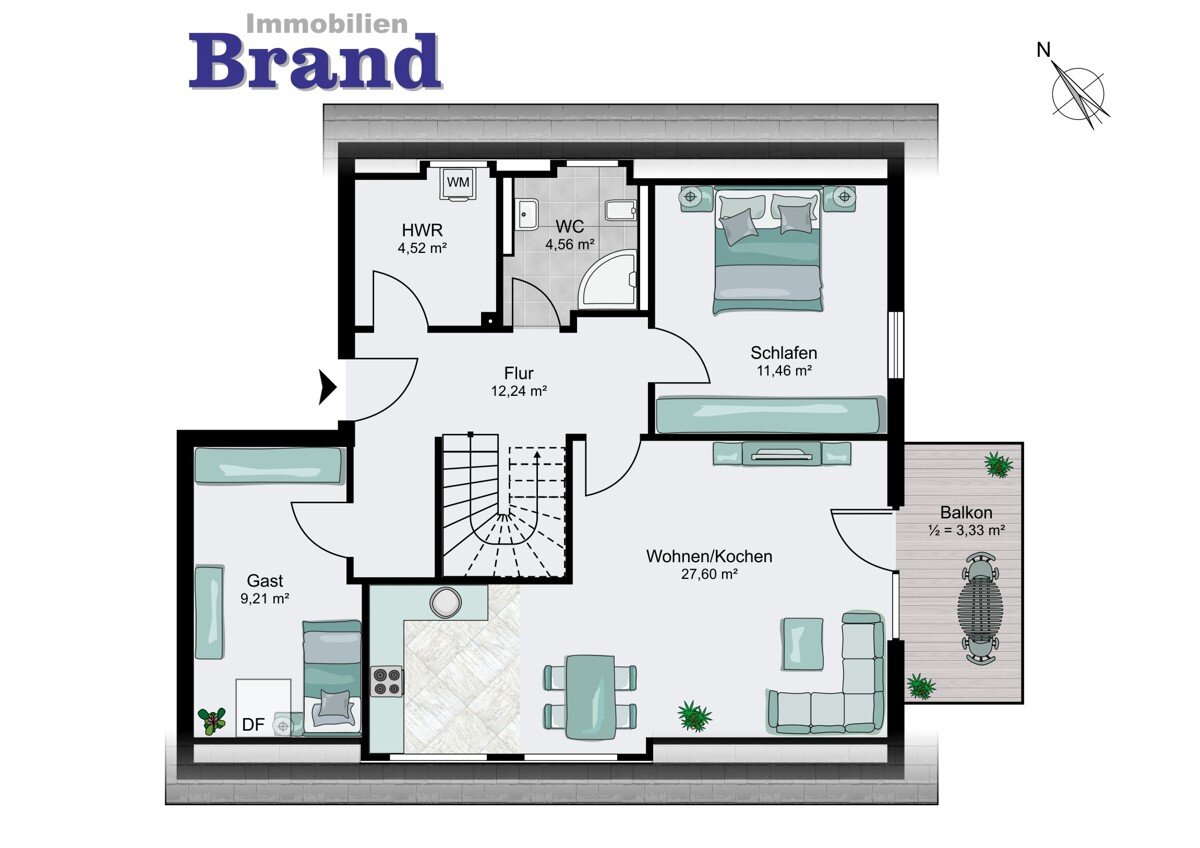 Wohnung zum Kauf 398.745 € 3 Zimmer 93,5 m²<br/>Wohnfläche 1.<br/>Geschoss ab sofort<br/>Verfügbarkeit Bümmerstede Oldenburg / Bümmerstede 26133