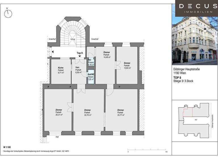 Wohnung zum Kauf provisionsfrei 556.500 € 5 Zimmer 112,6 m² 3. Geschoss Wien 1190