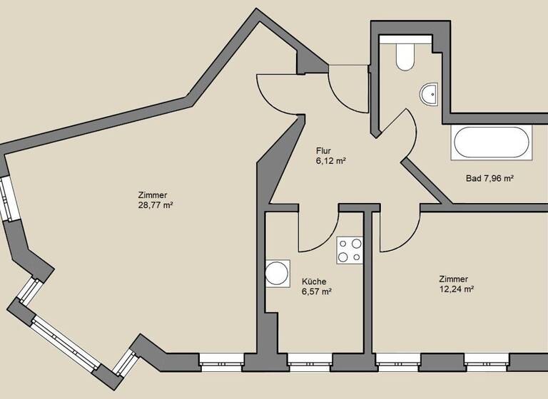 Wohnung zum Kauf provisionsfrei 184.000 € 2 Zimmer 61,7 m²<br/>Wohnfläche 2.<br/>Geschoss ab sofort<br/>Verfügbarkeit Rosa-Luxemburg-Straße 48 Neustadt-Neuschönefeld Leipzig 04315