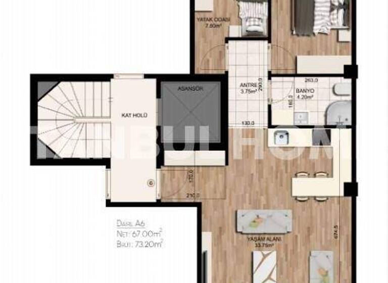 Penthouse zum Kauf 282.000 € 2 Zimmer 75 m² EG Istanbul 34714