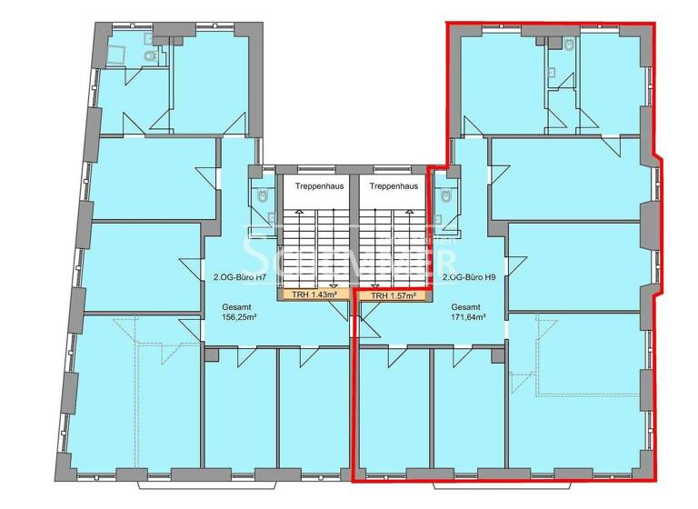 Bürofläche zur Miete 2.433 € 6 Zimmer 173,2 m² Bürofläche Altstadt Freiburg im Breisgau 79098