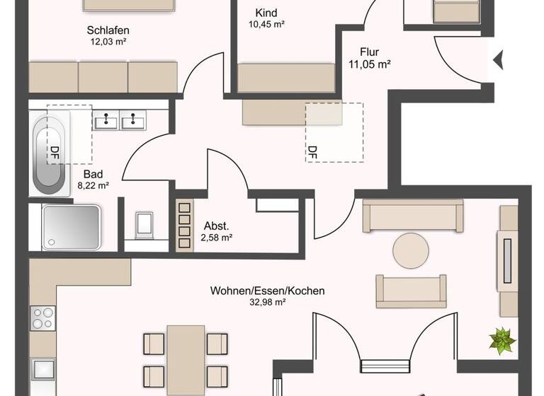 Penthouse zum Kauf - Erstbezug provisionsfrei 399.000 € 3 Zimmer 82,3 m² 2. Geschoss Erkheim 87746