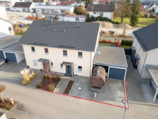 Doppelhaushälfte zum Kauf - Erstbezug 529.900 € 4,5 Zimmer 122,1 m² 354 m² Grundstück Buch Buch 89290