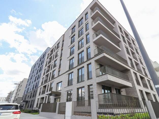 Penthouse zur Miete - Erstbezug 1.135 € 2 Zimmer 46,2 m² 5. Geschoss frei ab 16.12.2025 Karoline-Veith-Straße 31 Bockenheim Frankfurt-Bockenheim 60486