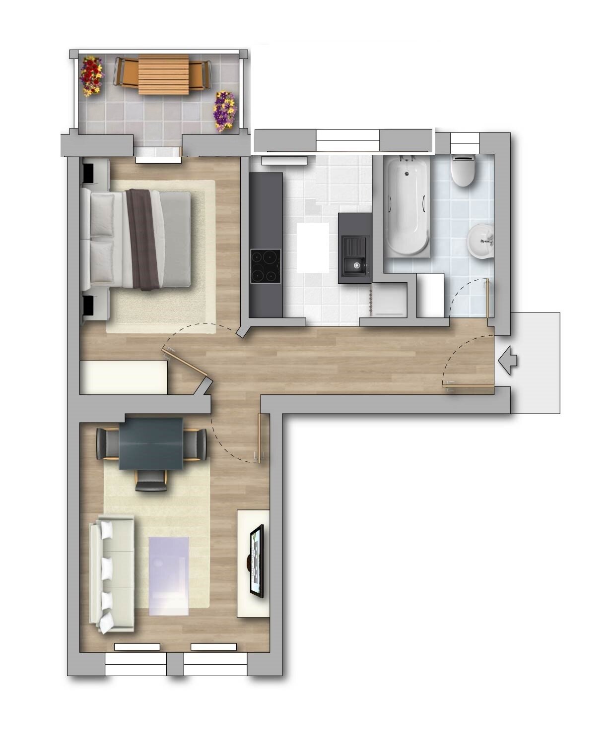 Wohnung zur Miete 265 € 2 Zimmer 44,9 m²<br/>Wohnfläche 1.<br/>Geschoss Otto-Richter-Straße 14 Otto-Richter-Straße Magdeburg 39116