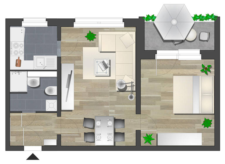 Wohnung zur Miete 279 € 2 Zimmer 46,1 m² 6. Geschoss Clausewitzstr. 31 Yorckgebiet Chemnitz 09130