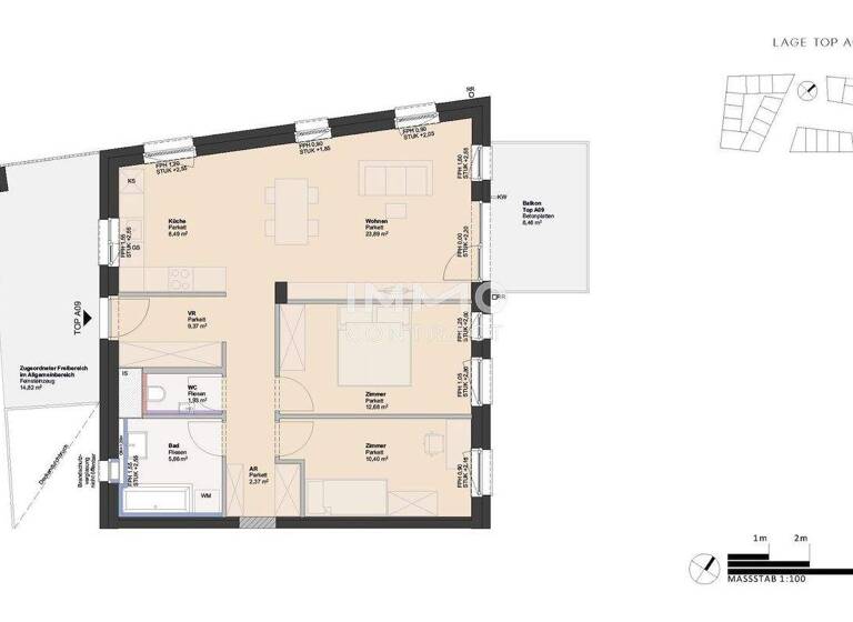 Wohnung zum Kauf - Erstbezug 328.000 € 3 Zimmer 75 m² Ufer Linz 4030