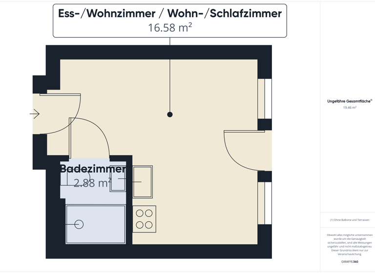 Studio zur Miete auf Zeit 686 € 1 Zimmer 18,9 m² frei ab sofort Michaelkirchstraße 21 Mitte Berlin 10179