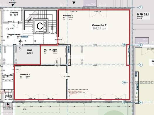 Bürofläche zur Miete - Erstbezug 169,3 m² Bürofläche teilbar ab 169,3 m² Löbervorstadt Erfurt 99096