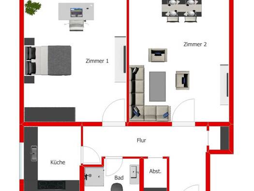 Wohnung zur Miete 800 € 2 Zimmer 57 m² frei ab 01.11.2026 Offenbach am Main Offenbach am Main 63071