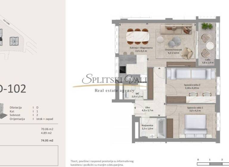 Wohnung zum Kauf 552.500 € 2 Zimmer 75 m² 1. Geschoss Split