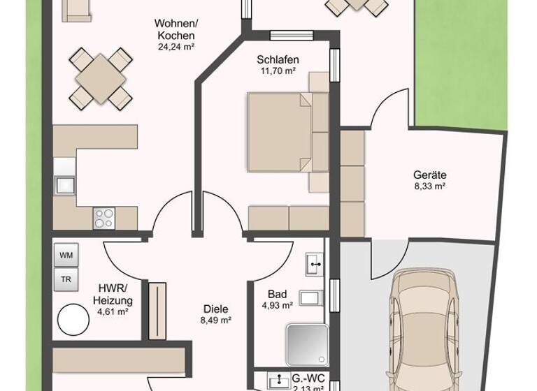 Bungalow zum Kauf - Erstbezug 275.000 € 3 Zimmer 70,6 m² 250 m² Grundstück Aschendorf Papenburg 26871