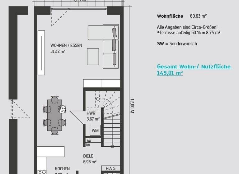 Reihenmittelhaus zum Kauf - Erstbezug 494.036 € 5,5 Zimmer 145 m² 135 m² Grundstück Osterholz Bremen 28307