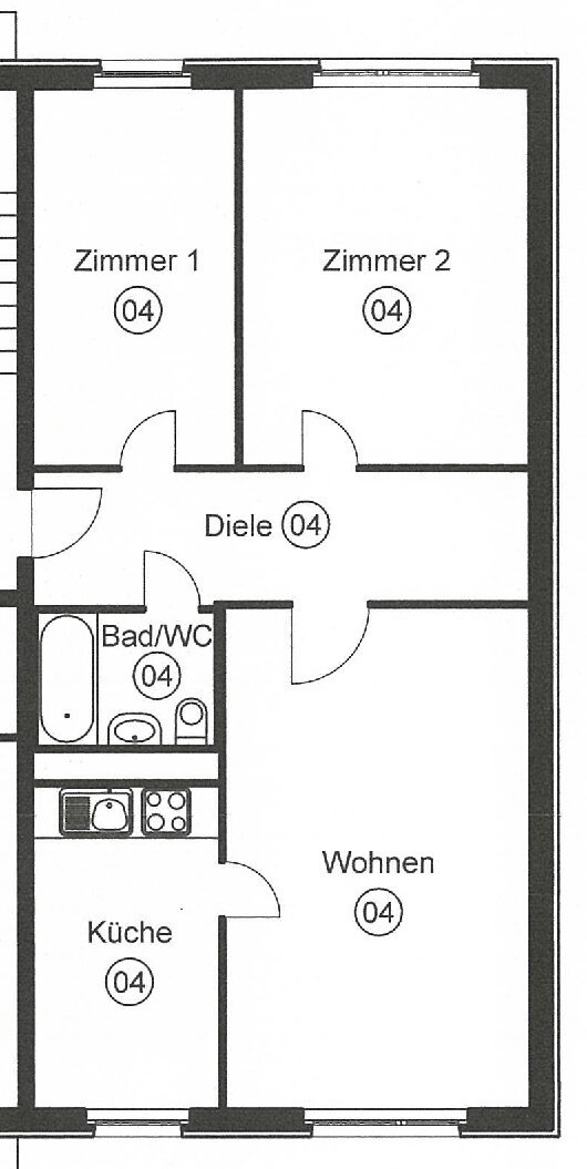 Wohnung zum Kauf 129.900 € 3 Zimmer 64,4 m²<br/>Wohnfläche 1.<br/>Geschoss Lausen-Grünau Leipzig 04207