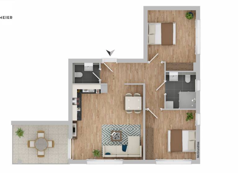 Wohnung zum Kauf - Erstbezug 890.000 € 3 Zimmer 73,2 m² 1. Geschoss Pullach Pullach im Isartal 82049