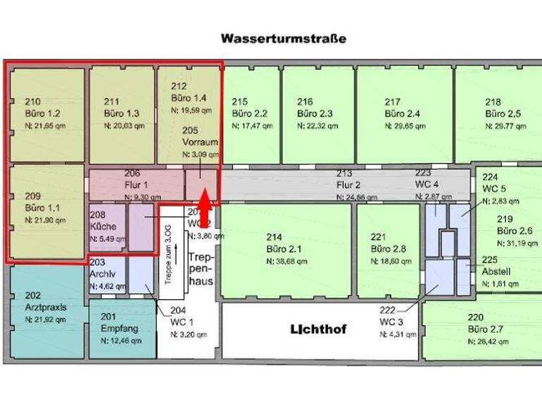Bürofläche zur Miete 1.187 € 104,9 m² Bürofläche Innenstadt Erlangen 91054