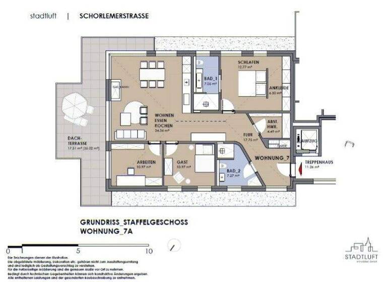 Penthouse zum Kauf - Erstbezug provisionsfrei 779.900 € 4 Zimmer 130 m² 2. Geschoss Schorlemerstrasse 5 Kernstadt Paderborn 33098