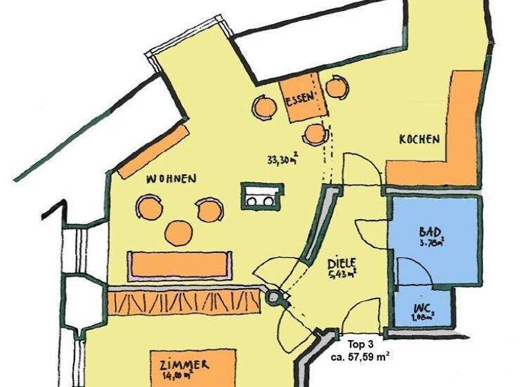 Wohnung zur Miete 777 € 2 Zimmer 1. Geschoss Hall in Tirol 6060