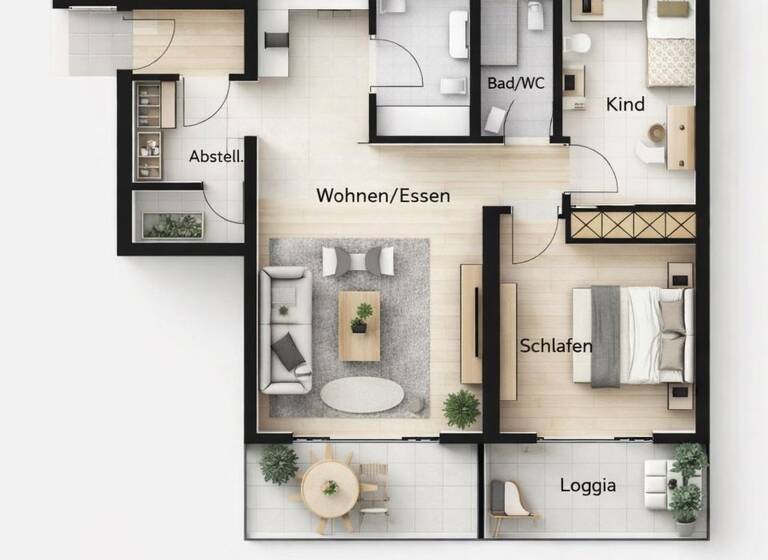 Wohnung zur Miete 800 € 3 Zimmer 80 m² frei ab sofort Bergl Schweinfurt 97424