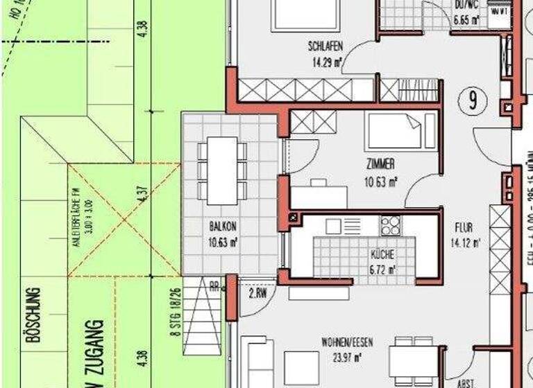 Wohnung zur Miete - Erstbezug 1.355 € 3 Zimmer 84 m² EG frei ab 01.06.2026 Waldrems Backnang 71522