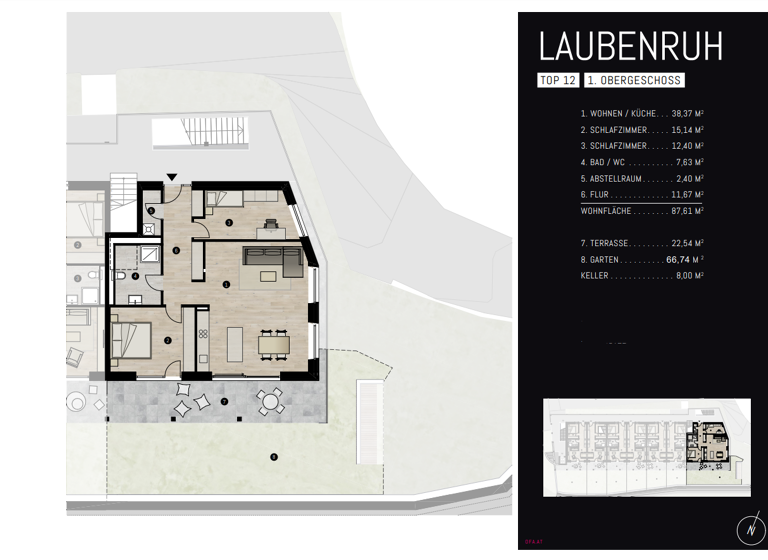Terrassenwohnung zur Miete 2.108 € 3 Zimmer 87,6 m² Aldranser Straße 11 Amras Innsbruck 6020