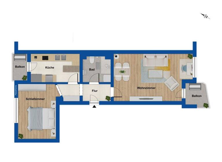 Wohnung zum Kauf 229.000 € 2 Zimmer 58,5 m² 4. Geschoss Gleißhammer Nürnberg 90461