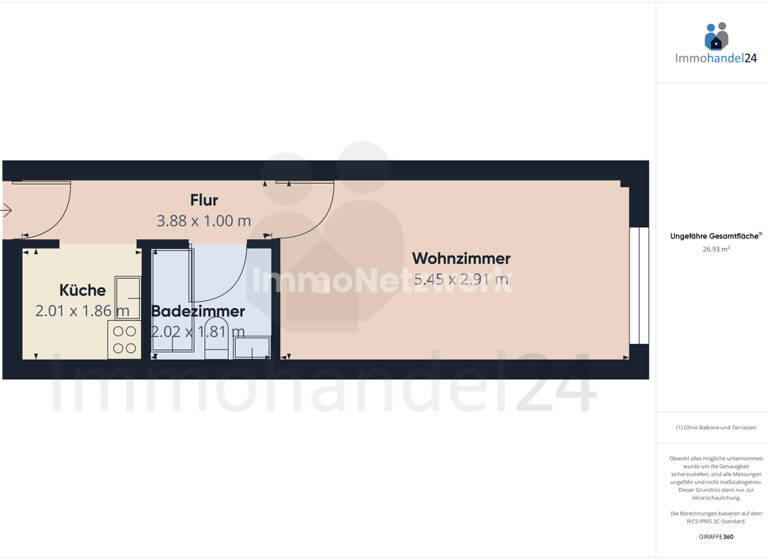 Studio zum Kauf 105.000 € 1 Zimmer 27 m² Aachen 52068