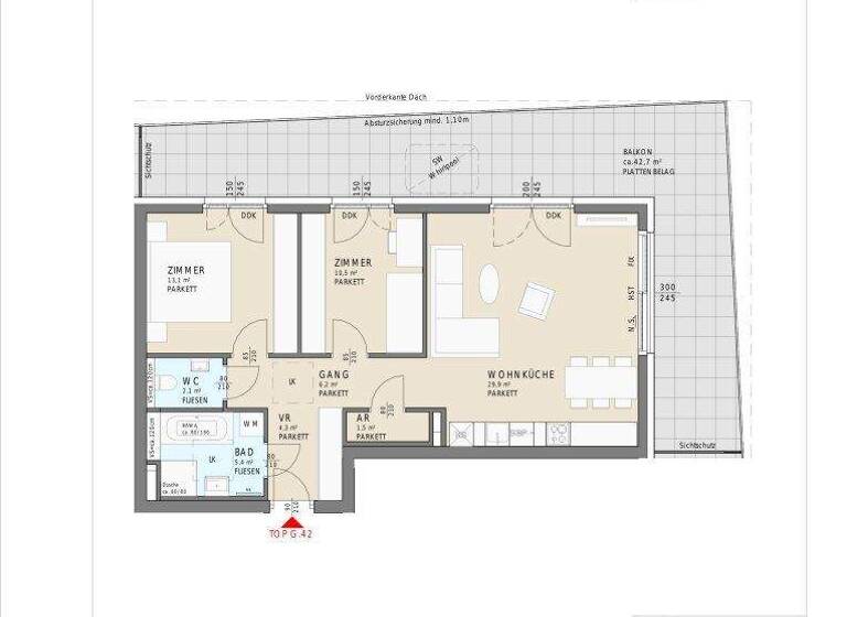 Penthouse zum Kauf - Erstbezug 478.000 € 3 Zimmer 73 m² 7. Geschoss Kohldorfer Straße 96 St. Martin Klagenfurt am Wörthersee 9020